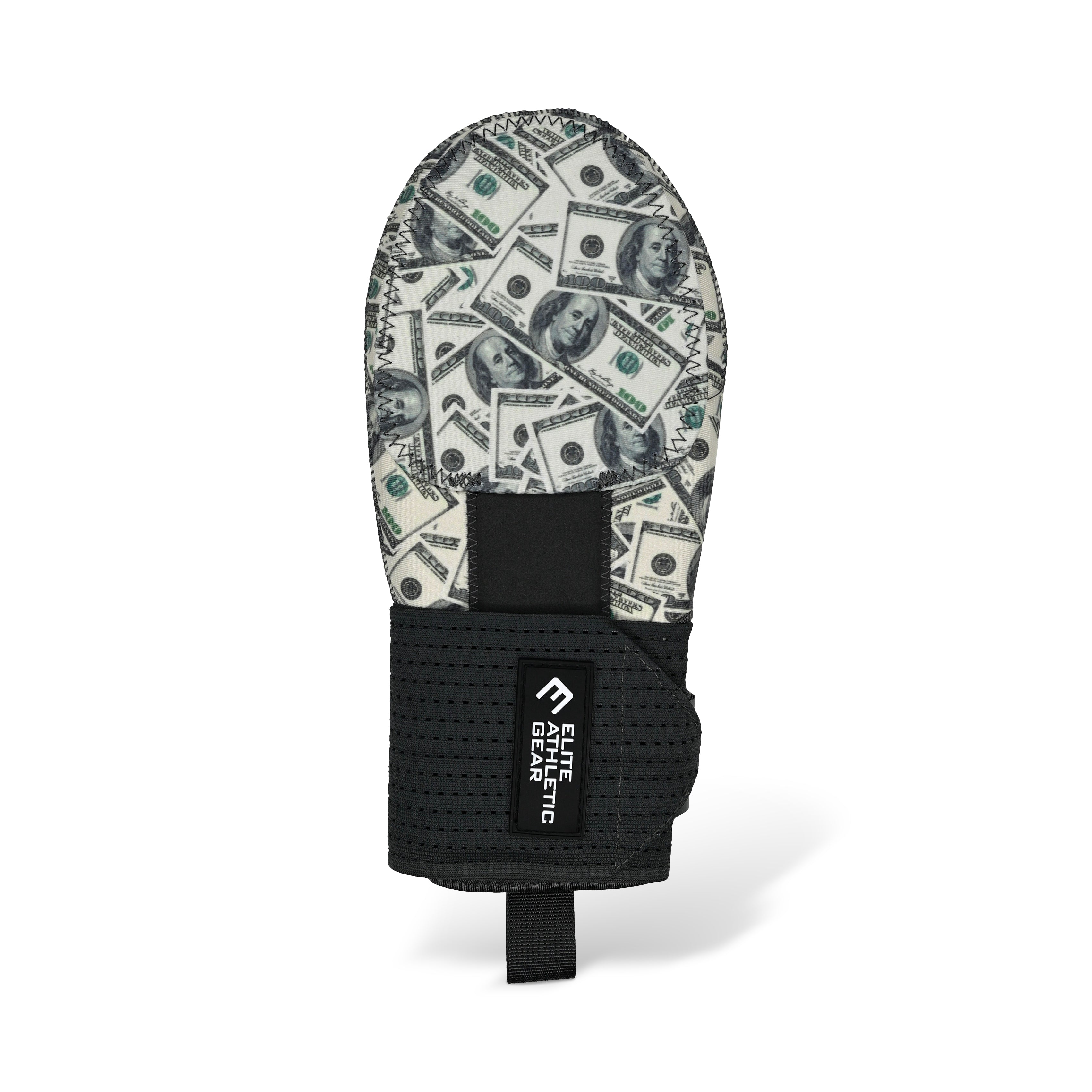 Collection of Mitten with dollar bill pattern on a white background in a gallery layout